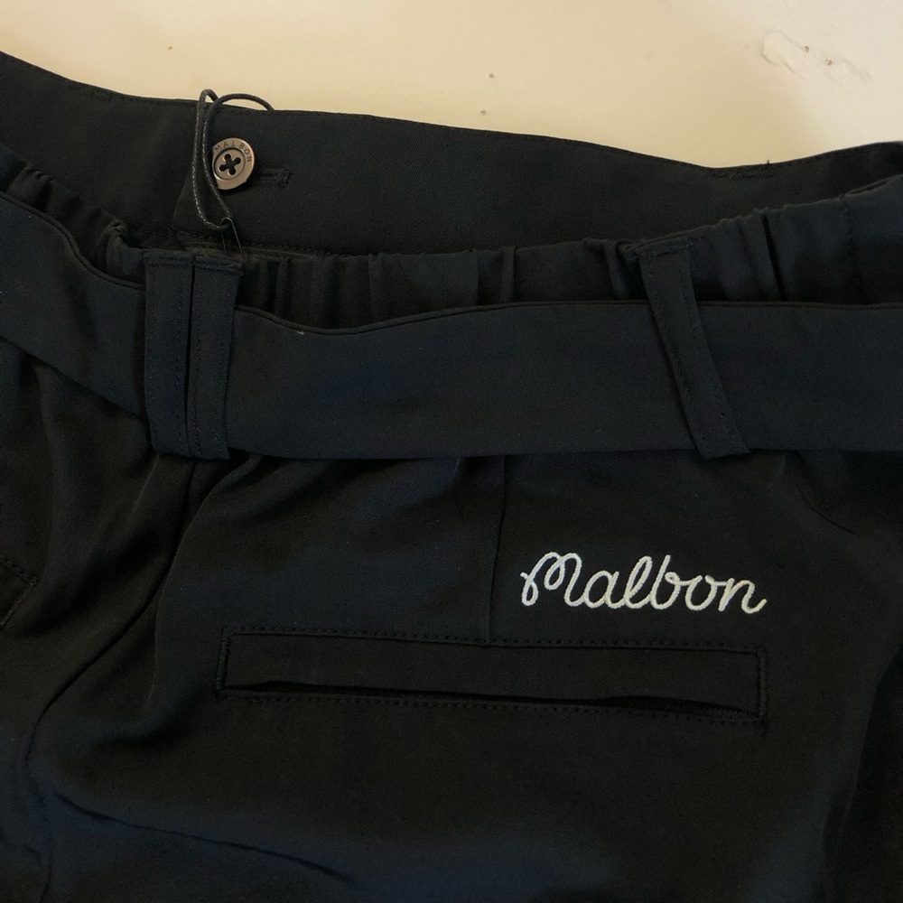 Malbon Golf Amara Pleated Shorts Belt Black Women’s Size 2 - Picture 8 of 10